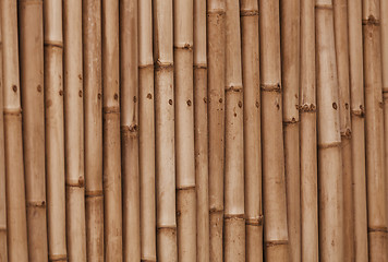 Image showing Bamboo old brown wall background