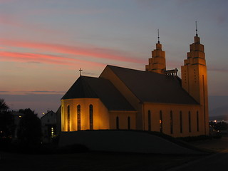 Image showing Church at sunset