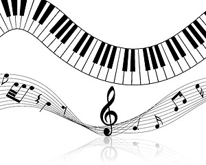 Image showing Musical note staff