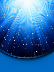 Image showing Abstract blue background with stars. EPS 8