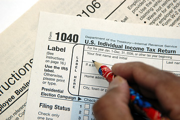 Image showing Filing tax return