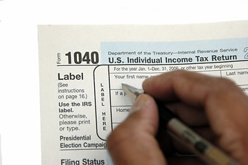Image showing Filing tax return
