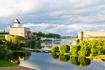 Image showing Two towers on the border of Estonia and Russia