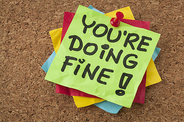 Image showing you are doing fine