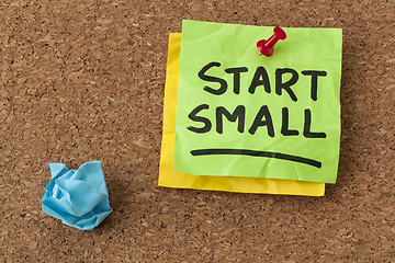 Image showing start small advice