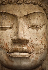 Image showing Face of stone Buddha statue