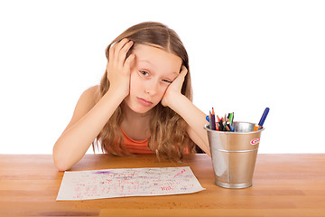 Image showing Sad child lack of ideas