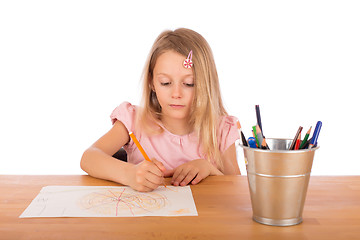 Image showing Child draw a picture