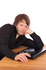 Image showing Serene man thinking about a business idea