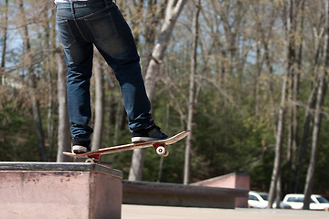 Image showing Skateboarder on a Grind Rail