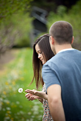 Image showing Woman Holding a Dandelion