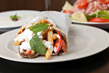 Image showing Greek Gyro Wrap