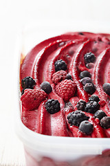 Image showing Ice cream with fresh frozen berries