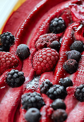 Image showing Ice cream with fresh frozen berries