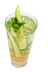 Image showing cocktail with cucumber