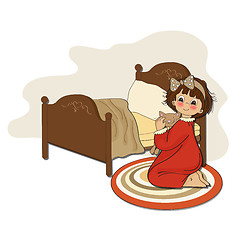 Image showing little girl is preparing for sleep