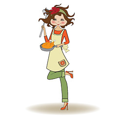 Image showing woman cooking