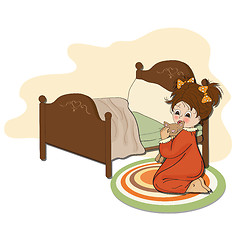 Image showing little girl is preparing for sleep