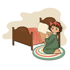 Image showing little girl is preparing for sleep