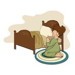 Image showing little girl is preparing for sleep