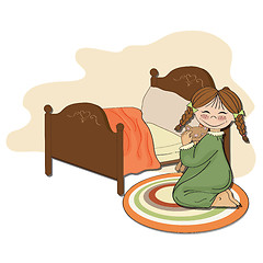 Image showing little girl is preparing for sleep