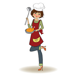 Image showing woman cooking