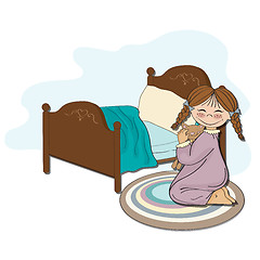 Image showing little girl is preparing for sleep