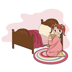 Image showing little girl is preparing for sleep