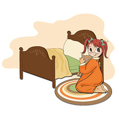 Image showing little girl is preparing for sleep