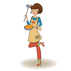 Image showing woman cooking