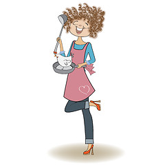 Image showing woman cooking