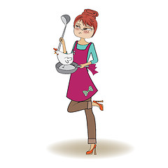 Image showing woman cooking