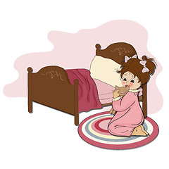 Image showing little girl is preparing for sleep