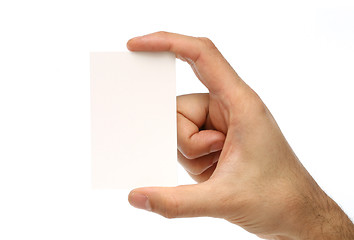 Image showing Man holding a business card