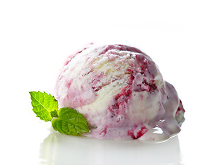Image showing scoop of fruit ice cream on white background