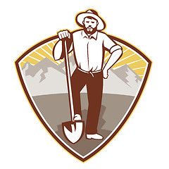 Image showing Gold Digger Miner Prospector Shield