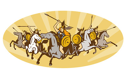 Image showing Valkyrie Amazon Warrior Horse Rider