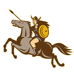 Image showing Valkyrie Amazon Warrior Horse Rider