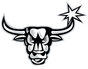 Image showing Texas Longhorn Bull Retro