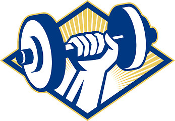 Image showing Hand Lifting Dumbbell Retro