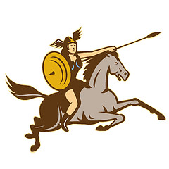 Image showing Valkyrie Amazon Warrior Horse Rider