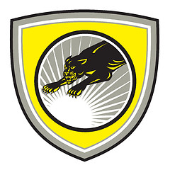 Image showing Panther Big Cat Growling Crest