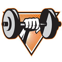 Image showing Hand Lifting Dumbbell Retro