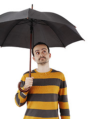 Image showing Man with umbrella