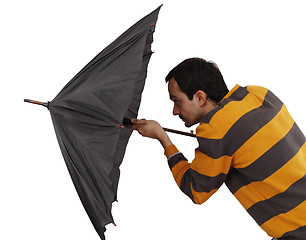 Image showing Man with umbrella