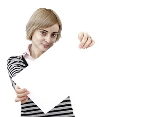 Image showing Woman holding a paper