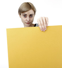 Image showing Woman holding a paper