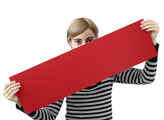 Image showing Woman holding a paper