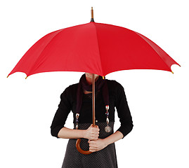 Image showing Woman with umbrella