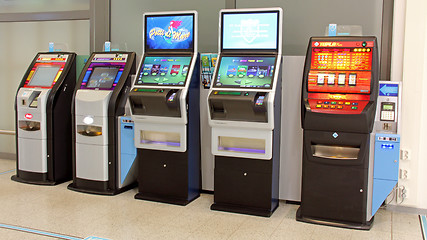 Image showing Row of Slot Machines